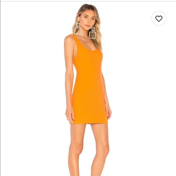 Superdown Orange Ribbed stretchy mini dress sz Medium - Picture 2 of 4